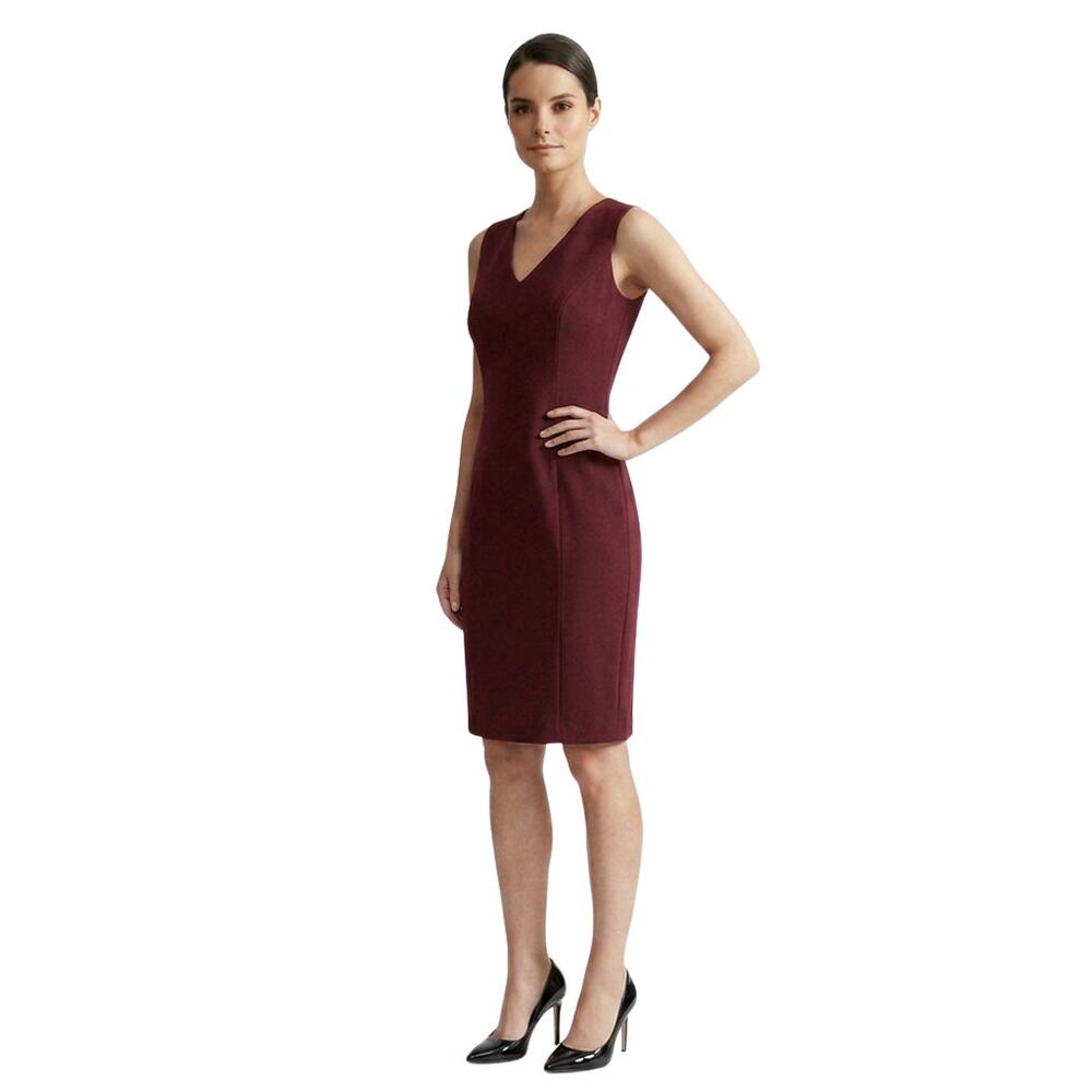 White House Black Market Burgandy Sheath Dress, 4P